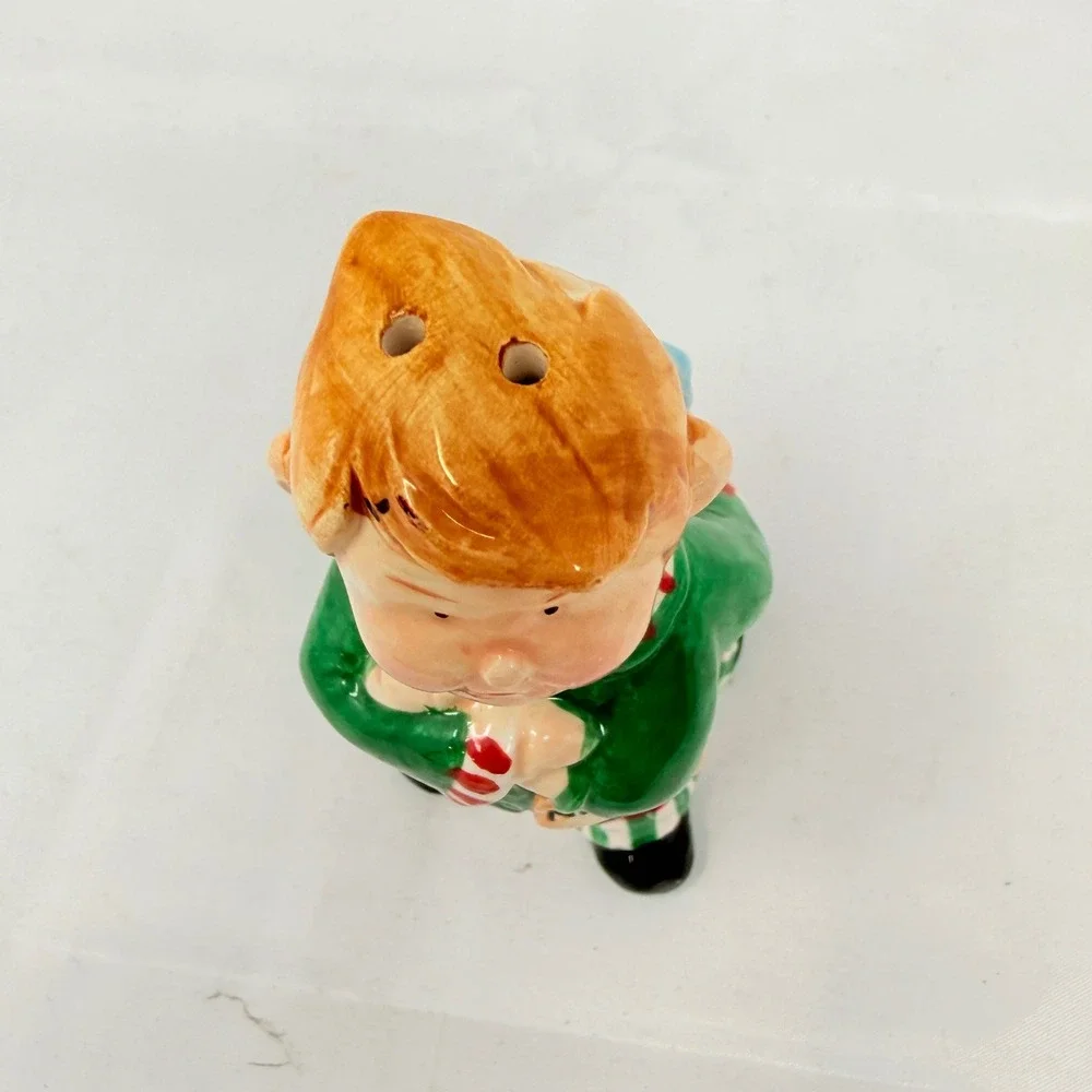Christmas Naughty or Nice Boy Ceramic Salt Pepper Shaker Holiday Decor 4.75in